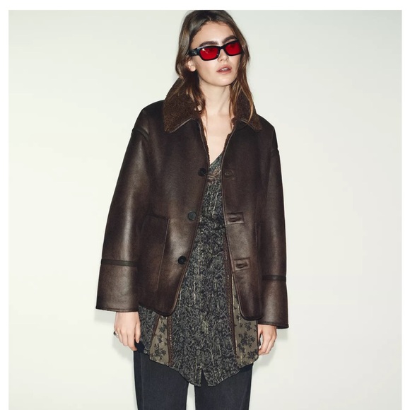 Zara Jackets & Blazers - Zara reversible Brown Jacket